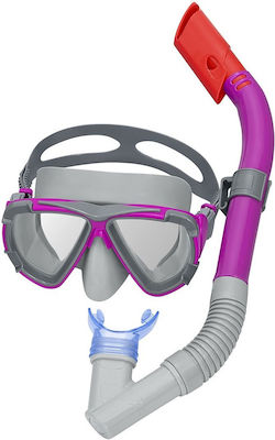 Bestway Μάσκα Θαλάσσης με Αναπνευστήρα σε Μωβ χρώμα
