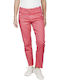 High Waist Women's Jean Trousers in Straight Line Fuchsia