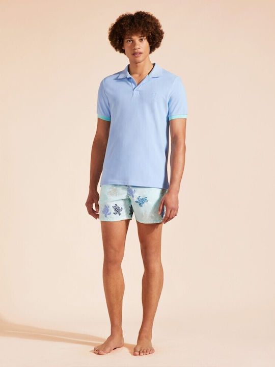 Polo Herrenbluse Kurzarm Hellblau