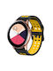 Galaxy Watch Active 2 20mm atmungsaktives Dual-Farb-Silikon-Armband Schwarz + Gelb