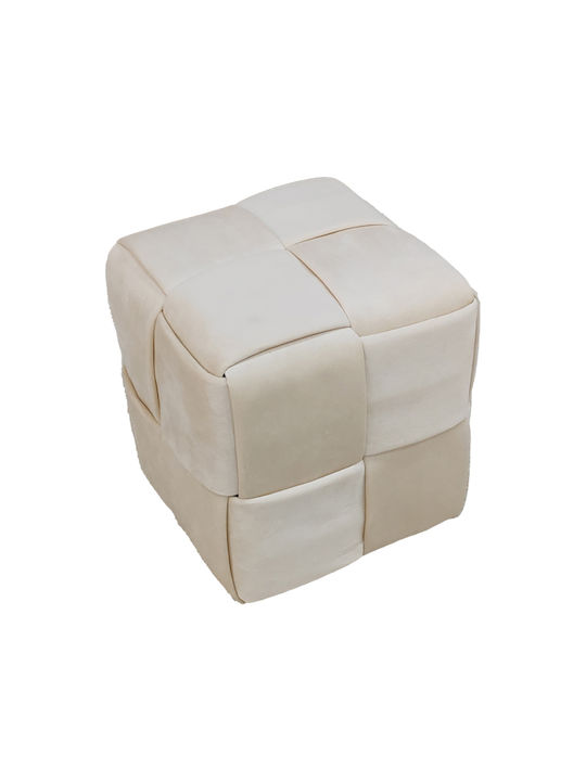 Stools For Living Room Upholstered with Velvet Jisko Beige 1pcs 38x38x40cm