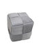 Stool For Living Room Upholstered with Velvet Jisko Gray 38x38x40cm