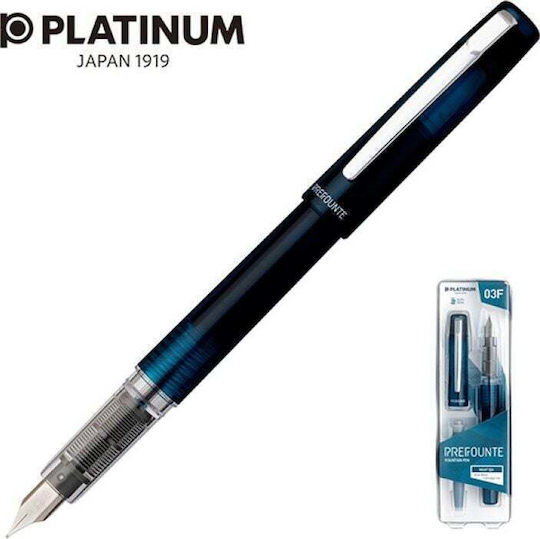 Platinum Πένα Γραφής Fine Μπλε από Πλαστικό με Μπλε Μελάνι