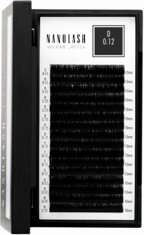 Nanolash Volume Lashes False Eyelashes 0.12 D #10 Mm 1 U