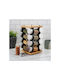 Glass Tabletop Rotating Spice Rack Silver 16pcs