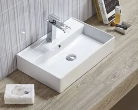 Tema Επικαθήμενος Νιπτήρας Πορσελάνης 60.5x41.5x13cm Λευκός