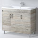 Martin Savina Waschtisch mit Waschbecken L97xB44xH44cm Natural Oak