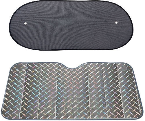 Car 240050 Laser Sun Protection Set Front Windshield Interior Medium 145x70cm Rear Windshield 100cm X 50cm 2 Pieces