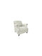 Armchair from Genuine Leather White 82x89x79cm