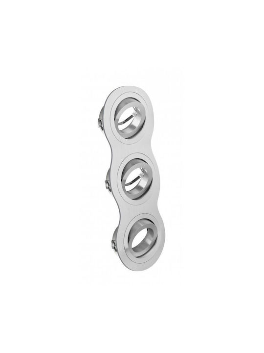 Gtv Metalic Cadru pentru Spoturi GU10 Argintiu 9x9cm. 1buc