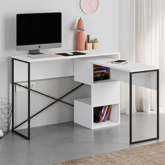 Schreibtisch Badau 110x37.2x77cm White