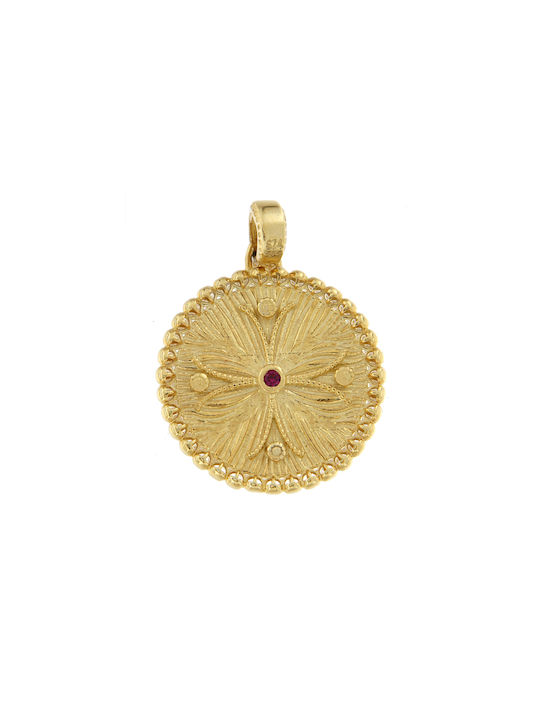 Kontopoulos Pendant Kids Talisman Double Sided Constantine from Gold 14K P365