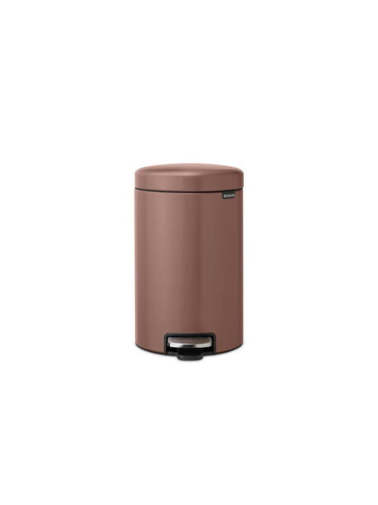 Brabantia Newicon Κάδος Απορριμμάτων Πλαστικός με Πεντάλ Καφέ 12lt