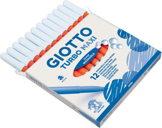 Giotto Turbo Maxi Πορτοκαλί Μαρκαδόροι Ζωγραφικής Χονδροί Σετ 12τμχ