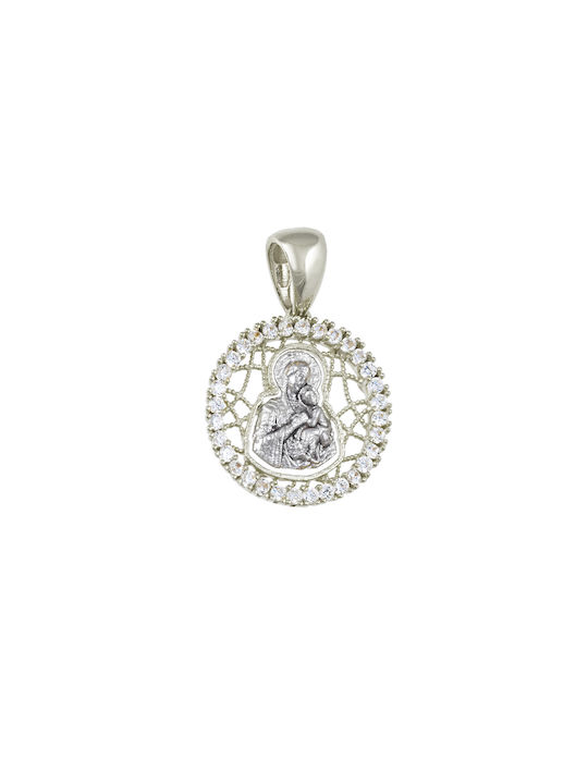 Constantinato White Gold 9k Virgin Mary Charm