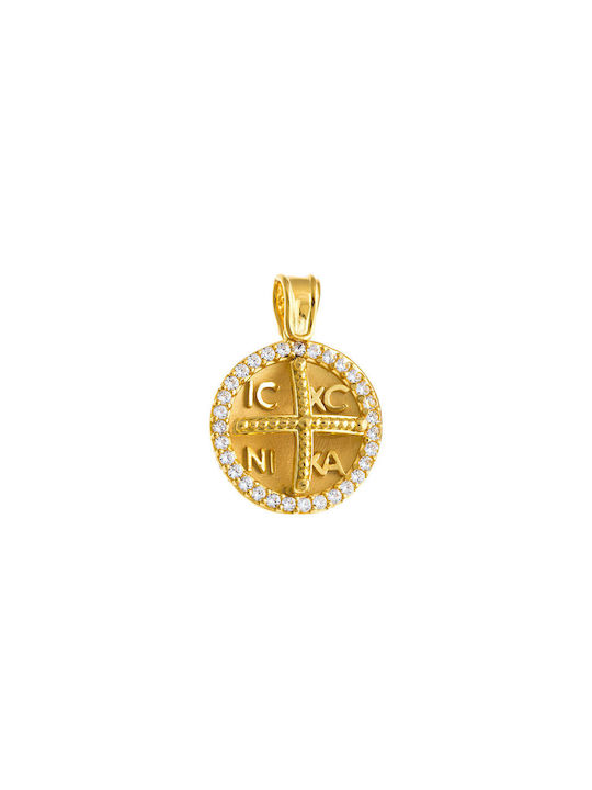 14k Gold St. Constantine Charm