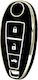 Car Key Cover Case made of with 3 Buttons for Suzuki in Black Color
