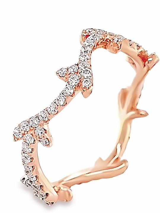 Xryseio Damen Ring mit Zirkonia aus Silber Vergoldet
