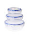 Excellent Houseware Lunchbox Kunststoff Transparent 18x18cm 3Stück
