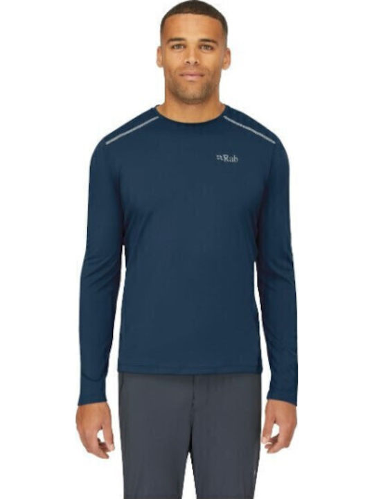 Long Sleeve Athletic Blouse Tempest Blue
