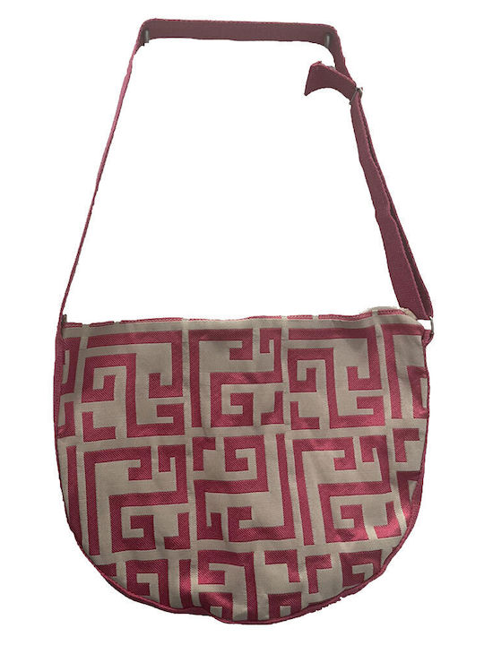 Aelia Anna Medium-sized Shoulder Beach Bag with Fuchsia Pattern