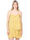 Only Life Women's Blouse Sleeveless with V Neckline Yellow