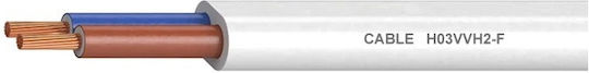 Power Cord with Cable Properties 2x0.75mm² in White Colour 1m Flexible
