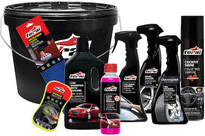 Feral Set Cleaning / Shine for Rims , Windows , Tires and Interior Plastics - Dashboard with Scent Strawberry 500ml