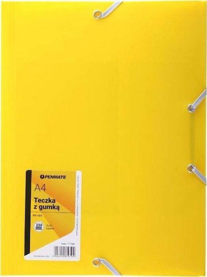 Penmate Folder with Rubber Band and Ears for Paper A4 Yellow
