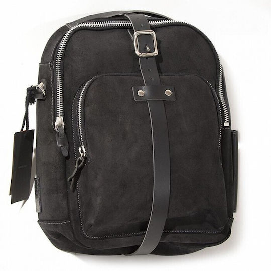 Unit Garage U033 Suede Jet Black Motorcycle Tank Bag with Straps 23lt