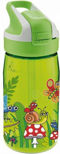 Polo Jannu Kids Water Bottle made of Plastic Tritan Thermos with Straw Green 450ml