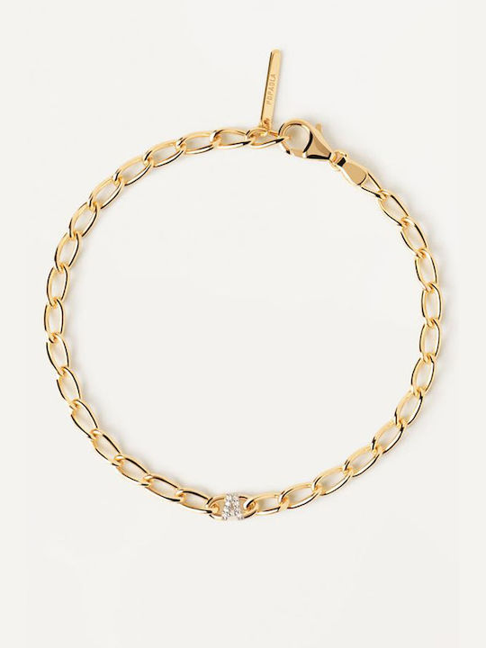 Kritsimis Bracelet Chain Letter made of White Gold with Zircon