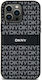 DKNY Mono Stripe & Metal Logo Umschlag Rückseite Silikon / Kunststoff Schwarz (Galaxy S24 Ultra)