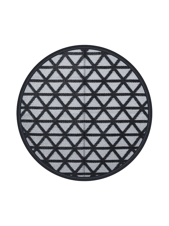 vidaXL Rug Outdoor Round Black