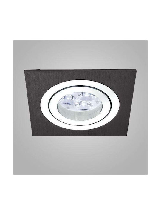 Metalic Spot Încorporat cu Soclu GU5.3 Negru 9.2x50cm. 1buc