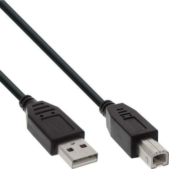 InLine USB 2.0 Кабел USB-A мъжки - USB-B мъжки Черен 0.3м 34503X