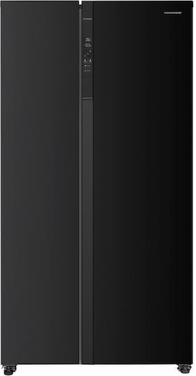 Heinner Side-by-Side Refrigerator 532lt Total NoFrost H177xW90xD66cm Black HSBS-HM532NFBKE++