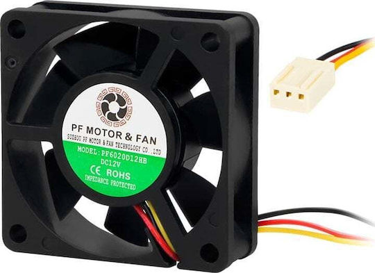 Blow 85-624 Gehäuselüfter 60mm (4000rpm / 22,5cfm) Ohne LEDs Beleuchtung und Verbindung 3-polig