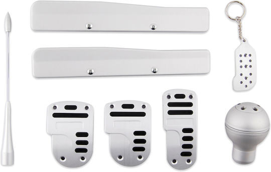Autoline Tunning Kit Pedalsatz & Hebel Universal Silber 5Stück