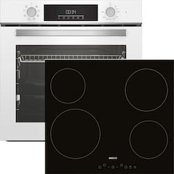 Beko Άνω Πάγκου με Κεραμικές Εστίες Λευκός BBIM14300WMS + HIC64400E