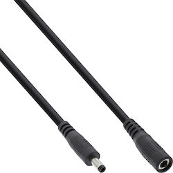 Inline Inline Dc Extension Cable Male Female Dc Plug 4.0x1.7 Mm Awg 18 Black 0.5 M