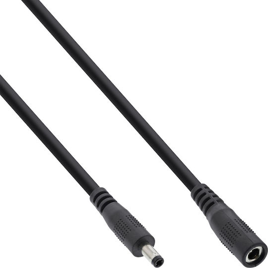 Inline Inline Dc Extension Cable Dc Male Female Plug 4.0x1.7 Mm Awg 18 Black 3 M