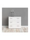 Space Wooden Chest of Drawers with 3 Drawers White 74.1x35.95x69.9cm
