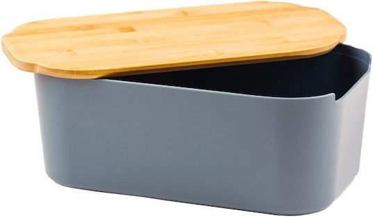 Bread Box with Lid Plastic Charcoal 33x18.5x12cm