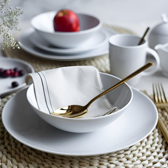 Emfasi Boss White Porcelain Dinnerware Set 20pcs