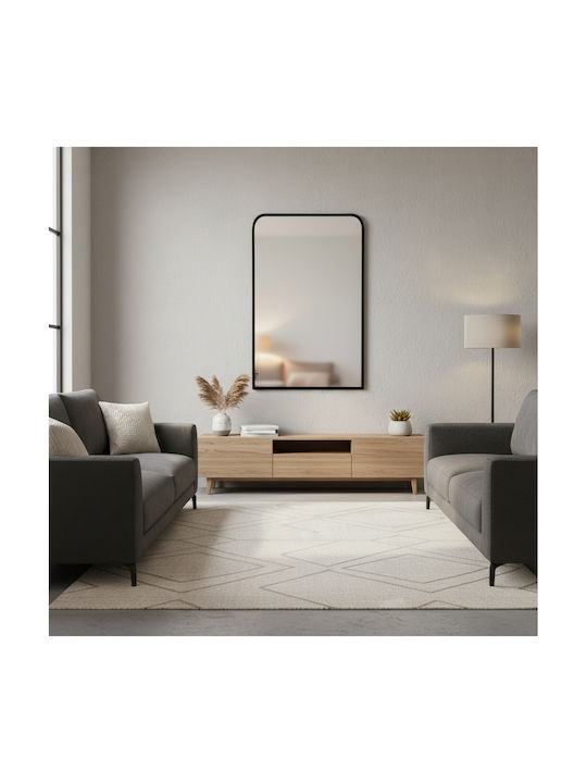 Pakketo Classy Oglindă de Perete cu Negru Ramă din Metalic 80x50cm 1buc