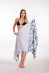 Company Beach Towel with Gold Print White 2210-03