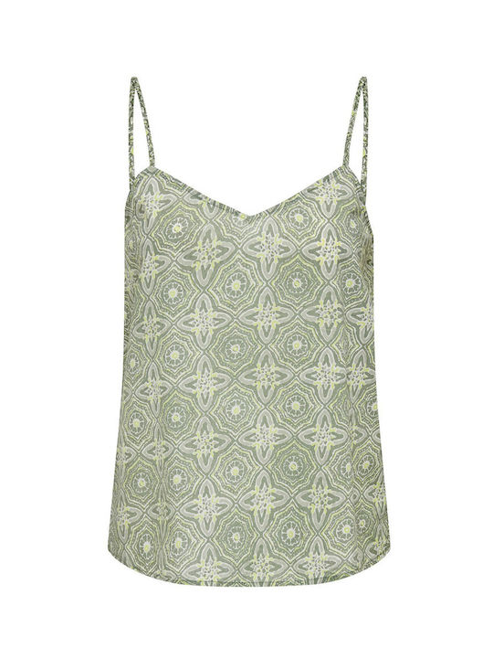 Only Women's Blouse Cotton Sleeveless Hedge Green