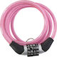 Dunlop Bicycle Cable Lock with Combination Pink