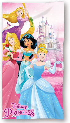 Prosoape de plajă Disney Home Princess, uscare rapidă, 30x70x140, roz, 100% microfibră